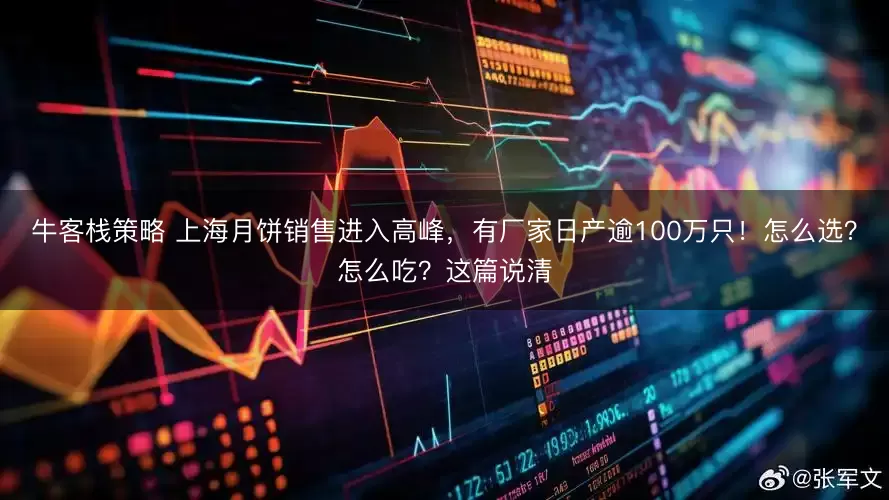 牛客栈策略 上海月饼销售进入高峰，有厂家日产逾100万只！怎么选？怎么吃？这篇说清
